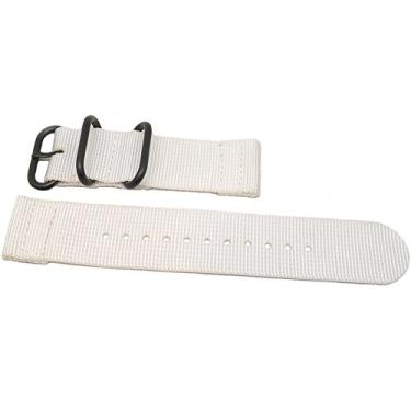 Imagem de Da Luca Pulseira de relógio de nylon balístico de duas peças - branca (fivela PVD): 24 mm