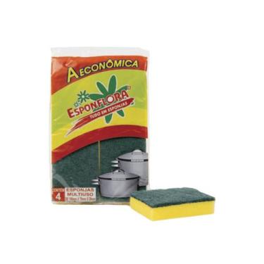 Imagem de Esponja de Louça Econômica c/120un (Esponflora) Alta Performance e Eco