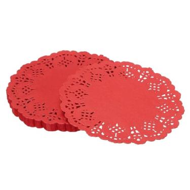 Imagem de YELARXI Doilies de papel, toalhas de renda de papel, descartáveis, redondos, modernos, decorativos, volumosos, 14 cm, adequado para bolos, sobremesas, artesanato, grelhados, fritos, utensílios de mesa
