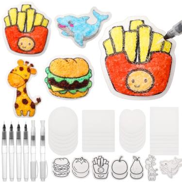 Imagem de Faccito 44 peças de tinta inchada mágica, esponja de lona de desenho 3D com pincel de água, kit de pintura de textura mágica faça você mesmo, inclui 38 papéis de pintura em branco com textura de