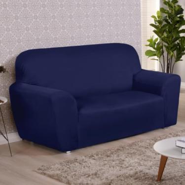 Imagem de Capa De Sofá Lisa Coladinha 2 e 3 ou 4 Lugares/Capa de Poltrona 1 Lugar (AZUL MARINHO,1 Lugar)