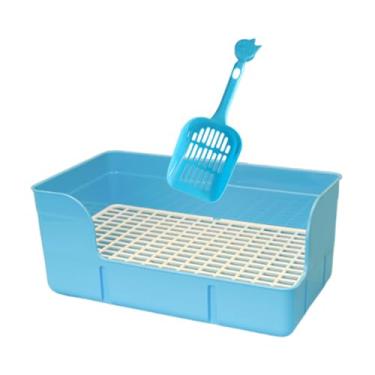Imagem de Generic Areia de para gaiola, bandeja de mictório para coelhos, suprimentos para banheiro de animais, chinchilas, de penico, grade, bandeja de, Azul