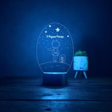 Imagem de Luminária de Mesa Led 3d Abajur Infantil Pequeno Príncipe Led Decoração