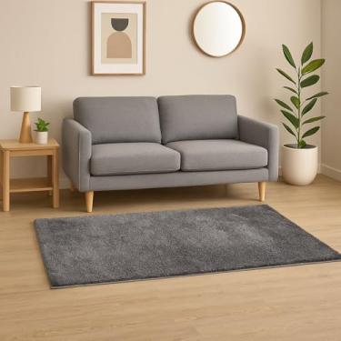 Imagem de Tapete Esplendor Antiderrapante 100% Poliéster 100x140cm Jolitex - Esplendor Grafite