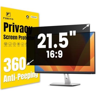 Imagem de F FORITO Protetor de tela de privacidade de 21,5 polegadas 16:9 360° para monitor de computador, proteção ocular removível antiluz azul antirreflexo para tela de computador escudo de privacidade para