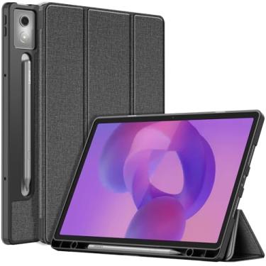 Imagem de Fintie Capa para Lenovo Idea Tab Pro 32.3 cm 2025 (TB-373FU/ TB-375FC) - Capa protetora traseira de TPU macio ultrafino com suporte para caneta e hibernar/despertar automático (cinza)