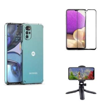 Imagem de Kit Tripé Tripod 360 graus para Motorola Moto G22 + Capa + Pelicula De