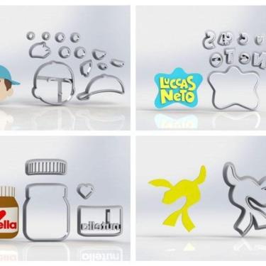 Imagem de Cortador Kit Lucas Neto 4 Modelos Tamanho 5cm