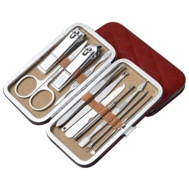 Imagem de Conjunto profissional de manicure - Kit de pedicure em aço inoxidável com alicate e cortador para paroníquia | Ferramentas para cuidados com as unhas em casa e salão, J