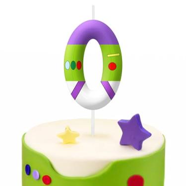 Imagem de Velas de aniversário verdes, suprimentos de festa de aniversário com tema de vela número 0, velas de aniversário de 6 cm para decorações de festa de topo de bolo, decorações de aniversário para