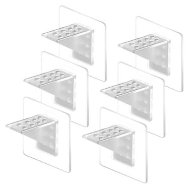 Imagem de ccHuDE 10 peças de suporte de prateleira de plástico autoadesivo suporte de prateleira em forma de L suportes de móveis suporte de divisória de guarda-roupa pinos de divisória de cozinha para armário