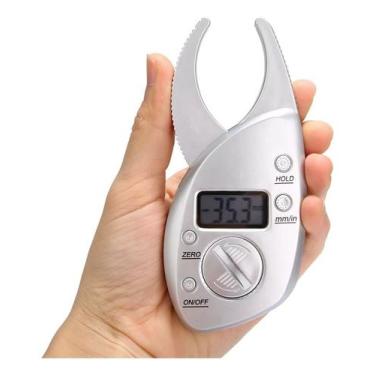 Imagem de Medidor de Dobra Cutanea Mini Adipometro Plicômetro Digital Gordura Co