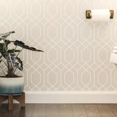 Imagem de Grudado Papel de Parede Lavável Bege Geometric - 4 Folhas