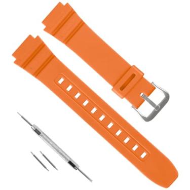 Imagem de Pulseira de relógio de resina de borracha de substituição de 18 mm para Casio F-108 AE-1000W AE-1200 AE-1300 W-216 W218H W-219H W735H W800H SGW-300H, pulseira de relógio de poliuretano macio para