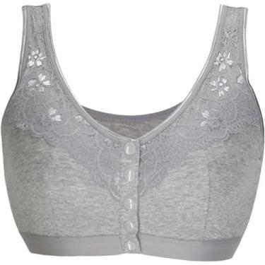 Imagem de Sutiãs Esportivos De Algodão Para Mastectomia Mulheres Fechamento Frontal Todos Os Dias Após A Cirurgia Sutiã Com Bolsos Para Formas De Mama, Purple, 95/42ABC