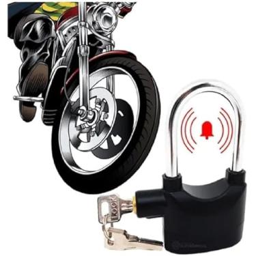 Imagem de Cadeado Antifurto Com Alarme Sonoro Potente 110db Reforçado Com Detecção de Movimento A prova d'água Trava de Alta Resistência PRETO