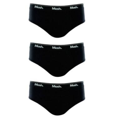 Imagem de Kit 3 Cuecas Slip 100% Algodão Mash - Preto, P, Preto