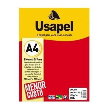 Imagem de Papel Filicolor A4 180g Vermelho C/ 50 Folhas UP 25006 - Usapel