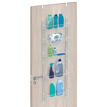 Imagem de Prateleira Modular Arthi para Porta ou Parede Branca com 5 Divisórias Branca