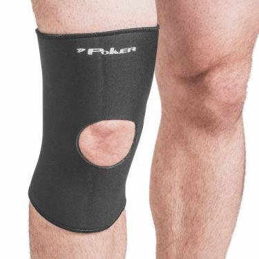 Imagem de Joelheira Neoprene Lisa C/ Orificio 06489 - Poker, Preto, P