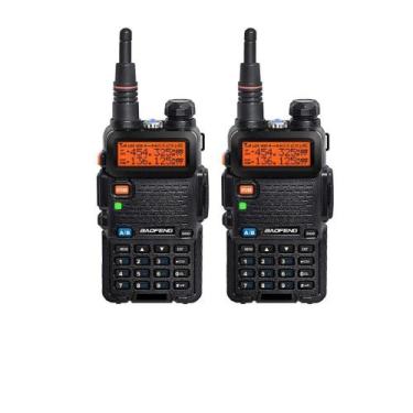Imagem de Kit 2 Rádio Ht Dual Band Uhf e Vhf Baofeng Uv5r Rádio Preto - ZEM