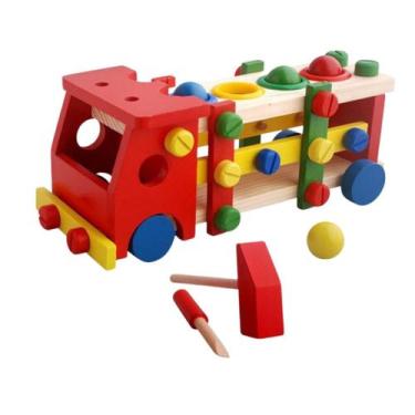 Imagem de Caminhão Bate Pinos com Porcas e Parafusos Brinquedo Educativo - Spide