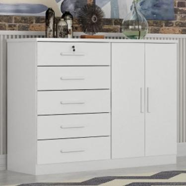 Imagem de Cômoda Com Sapateira Space 5 Gavetas - Móveis Novo Horizonte Branco