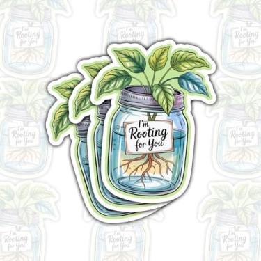 Imagem de 3 peças de adesivo I'm Rooting for You – Decalque de vinil com citação motivacional à prova d'água para laptop, garrafa de água, carro – presente para amigos, familiares e apoiadores, 7,6 cm