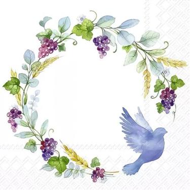 Imagem de Guardanapo para Decoupage Ihr 33x33 Guirlanda Pomba C/ 2 Unidade - GUA