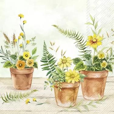 Imagem de Guardanapo para Decoupage Ihr 33x33 Flores no Vaso C/ 2 Uniades - GUAR