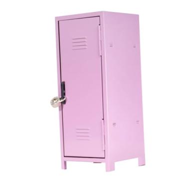 Imagem de Llazsybz Mini Cofre com Fechadura para Meninas, Armário de Mesa Decorativo, Organizador de Armazenamento de Mesa para Joias, Brinquedos, Rosa, Tamanho real