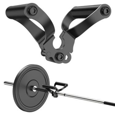 Imagem de AimiDream Fileira D dupla, barra em V, acessório de alça terrestre para barra de barra, acessório de cabo para treino de peso com alça de borracha antiderrapante, serve para barras olímpicas de