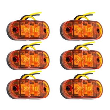 Imagem de Kit 6 Lanterna Delimitadora Laranja Led 12v 24v Caminhão Baú - STORE A