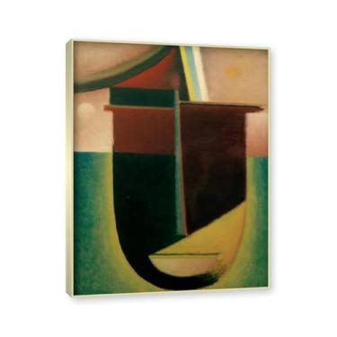 Imagem de NHLDZYH Moldura champanhe. Alexej von Jawlensky, impressão clássica, (cabeça abstrata, luz e escuridão), decoração de parede para cozinha, quarto. 60x80cm