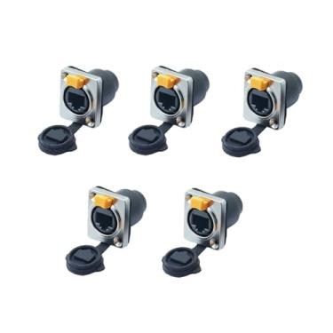 Imagem de 5 un Conector Ethercon Rj45 Keystone Ip65 Rede Fêmea Duplo Painel de Led Emenda Tomada Rack