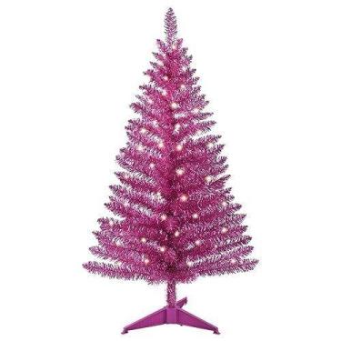 Imagem de Árvore de Natal Leeheeyee iluminada rosa artificial 120cm