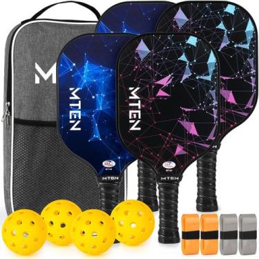 Imagem de Conjunto de pás Pickleball MTEN com superfície de fibra de vidro com 4