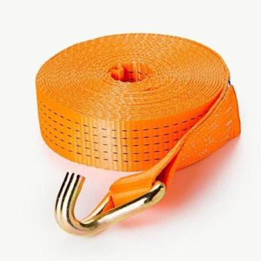 Imagem de Cinta Gancho J 5 Toneladas 9 Metros Elevação Amarração Carga Laranja -