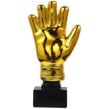 Imagem de VANZACK Troféu de luva de goleiro - Prêmio de futebol de resina realista com base personalizável, perfeito para ligas e torneios juvenis (ouro)