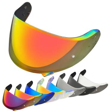 Imagem de YMTSGEQ Substituição de viseira de capacete Neotec 2. Proteção UV para capacete de motocicleta CNS-3 compatível com Neotec 2 (Revo Deep Red)