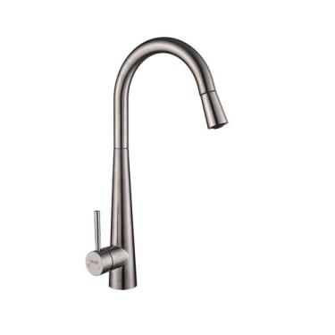 Imagem de Torneira Gourmet Monocomando Aço Escovado com Ducha Extensível - GRIFO
