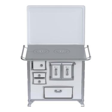 Imagem de Fogão a Lenha GII N 2 Gab Sec Branco com Tampa Saida Direita