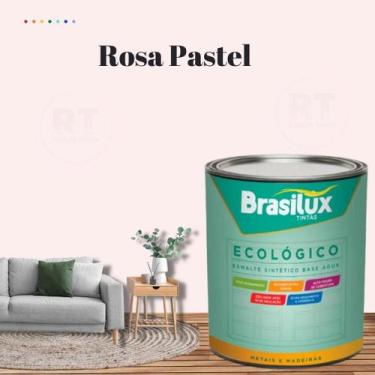 Imagem de Esmalte Sintético Brasilux Base Água Ecologico Cor Rosa 800ML Brilhant