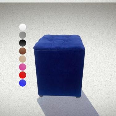 Imagem de Puff Baú Quadrado Apoiador Conforto Porta Objetos Brinquedos Livros - 