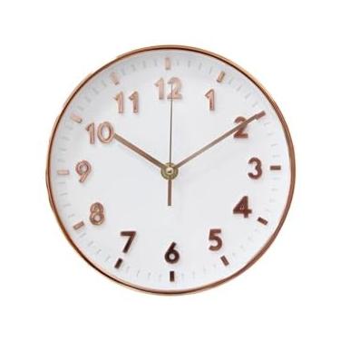 Imagem de Relógio de Parede Grande Decorativo para Escritório, Cozinha e Sala - Relógio de Pilha com Design Clássico(Rose/Branco)