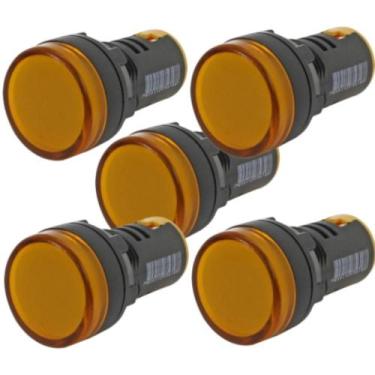 Imagem de Kit 5 sinaleiro led 22mm amarelo 220v stark