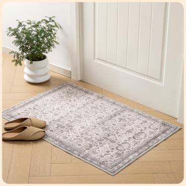 Imagem de Istana Tapete de área 5 x 10 cm - rosa claro bege 5 x 10 tapete lavável antiderrapante - tapete de sala de estar adequado para animais de estimação - tapetes laváveis para quarto - tapetes dobráveis