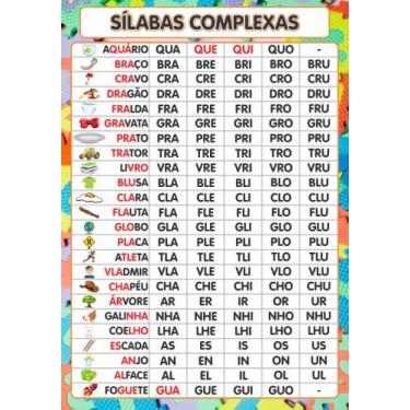 Imagem de Painel De Lona Escolar Silabas Complexas 2- 100x070cm - Fabrika de Fes