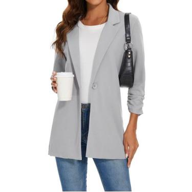 Imagem de Blazer Unifizz Casual de um botão, manga 3/4, lapela entalhada