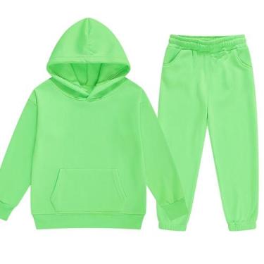 Imagem de Conjunto de roupas DHSPKN Tracksuit, moletons para crianças, verde cla